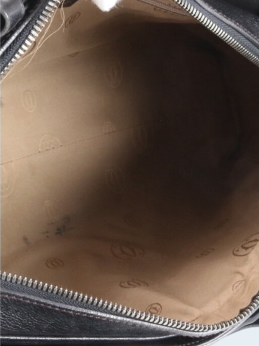 Cartier Black Leather Bag Embossed Logo - Picture 14 of 16